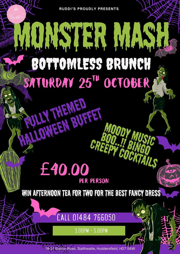 Monster Mash Bottomless Brunch - Saturday 25th October 2025 - 3.00pm - 5.00pm