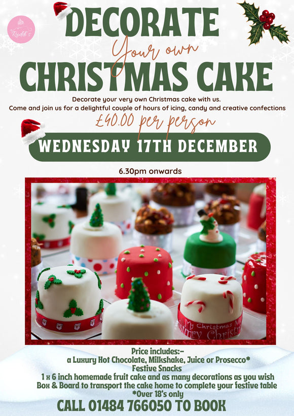 Christmas Cake Decorating Workshop - Wednesday 17th December - 6.30pm - 8.30pm