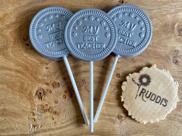 ‘My Best Teacher’ Silver Belgian Chocolate Lollipop